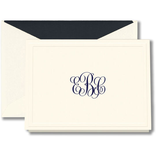 Ballenger Ecru Monogrammed Foldover Note Cards